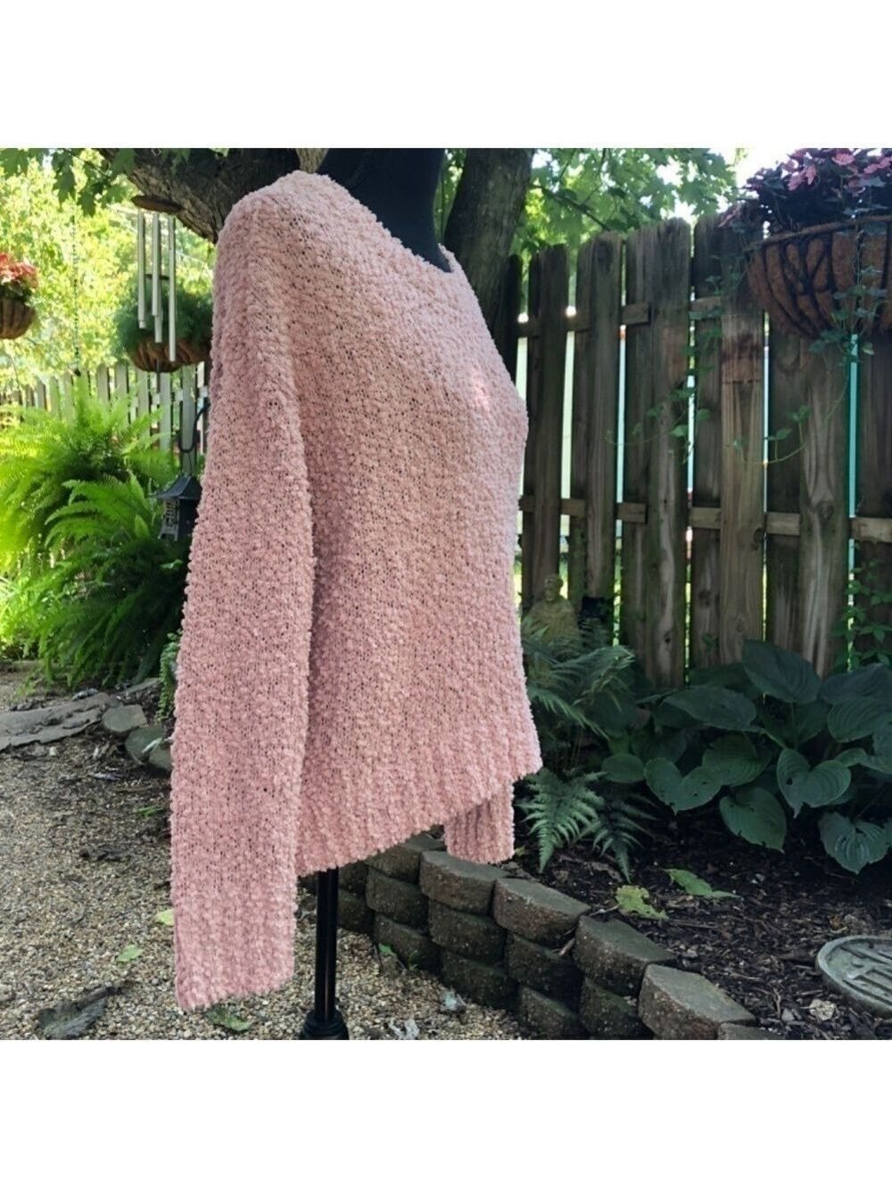 Social Standard by Sanctuary Women's Dusty Pink Popcorn Knit Sweater Size M - Picture 2 of 6